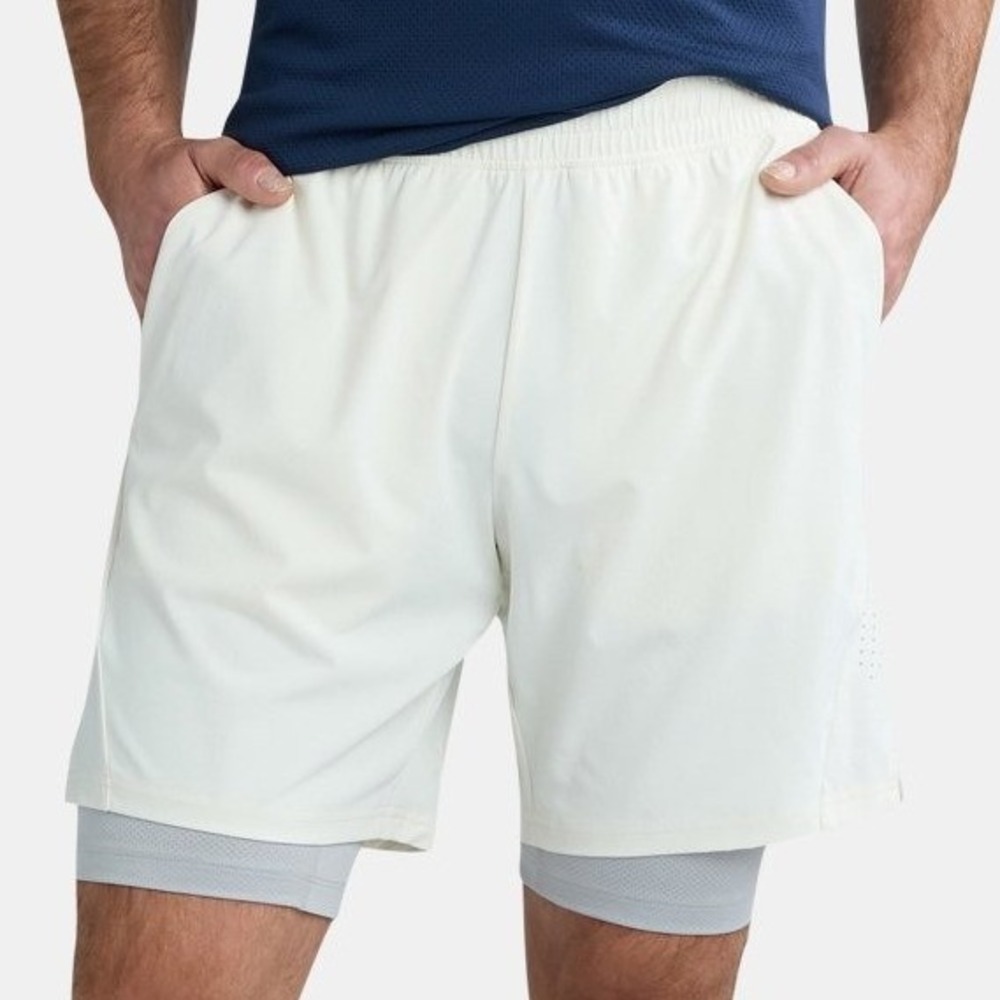 AW Driworks 2 in 1 Gym Shorts Liner 3XL (48-50) Cream Gray Ivory Silver XXXL NWT
